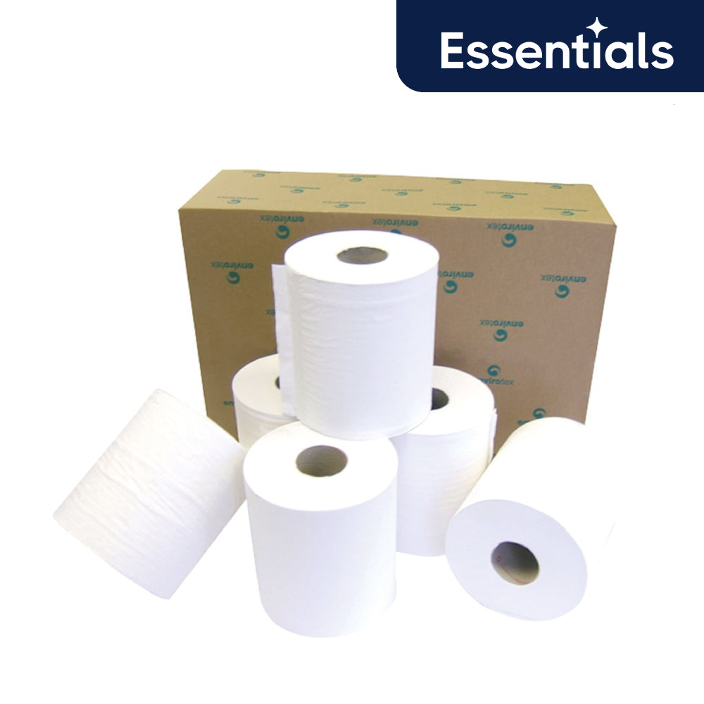 Essential Centrefeed Hand Towels - White - Pack of 6