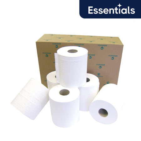 Essential Centrefeed Hand Towels - White - Pack of 6