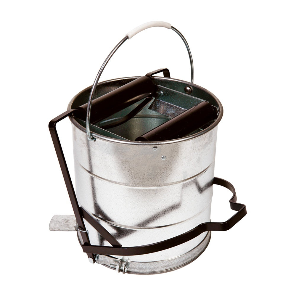 Vintage Galvanised Steel Heavy Duty Mop Bucket With Wringer – 15L (Made In India)