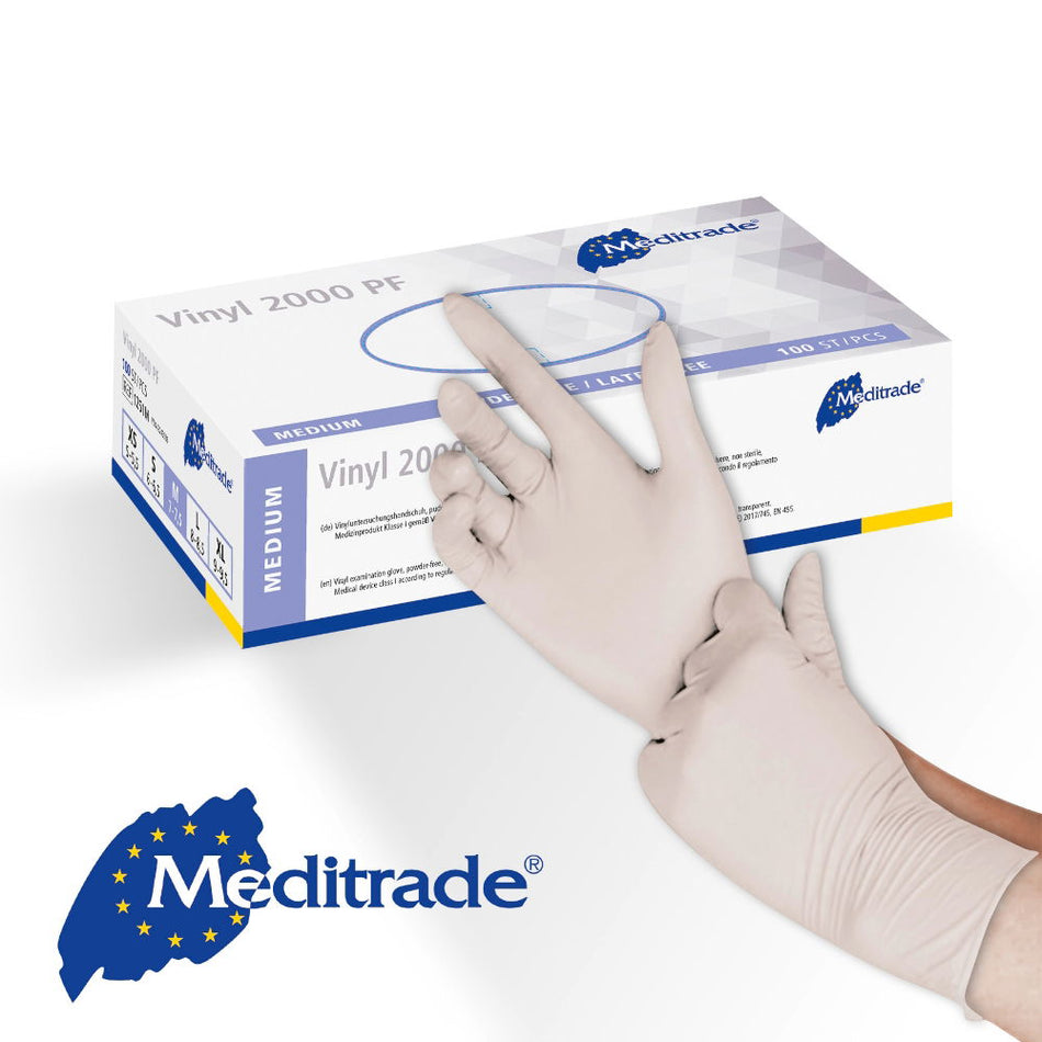 Vinyl Powder Free Disposable Gloves - Clear - Box of 100 - (XL)