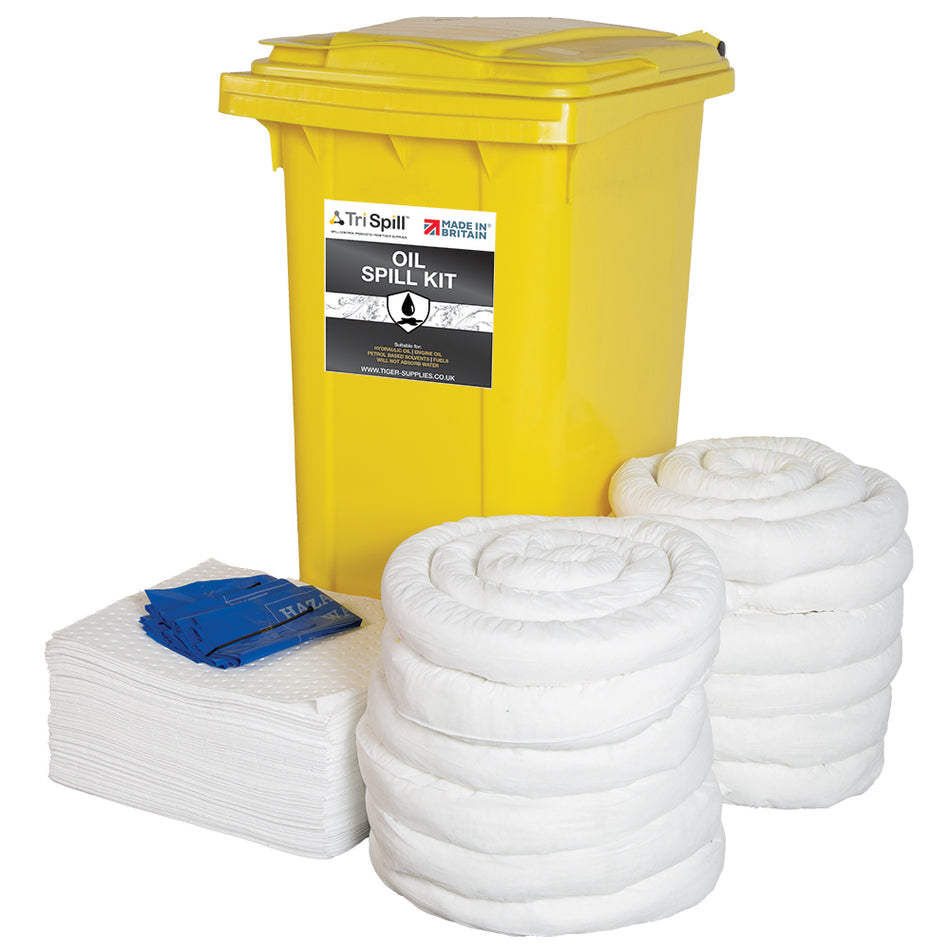 Oil Spill Kit - 240 Litre in Wheelie Bin