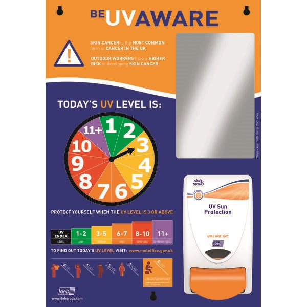 Deb Sunboard - c/w Mirror, UV Level Indicator & Dispenser