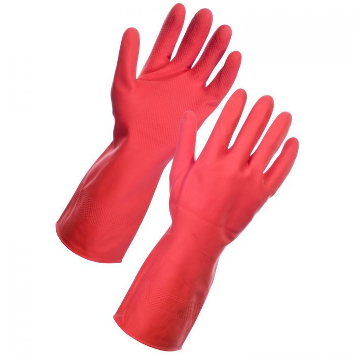 Rubber Washing Up Glove Red - (L)