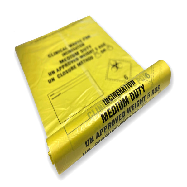 Clinical Waste Sacks - 80 Litre - Yellow - Box 200