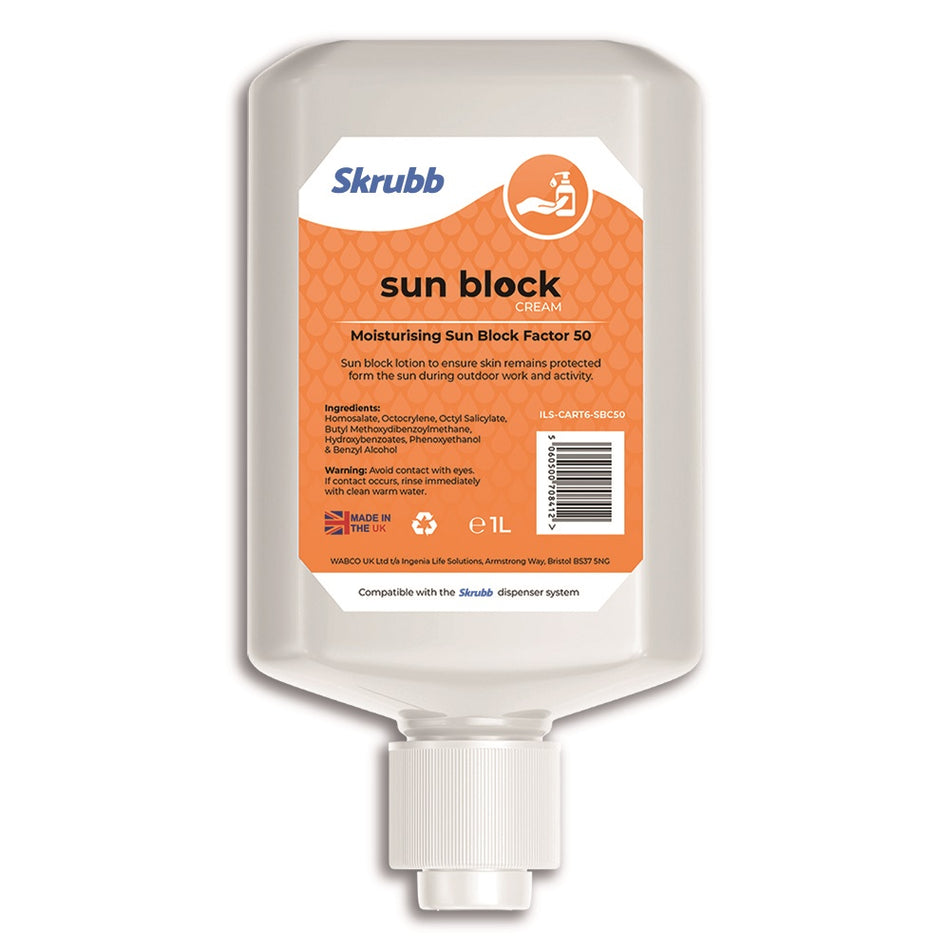 Skrubb Sun Block SPF50 Cream - 1 Litre Cartridge