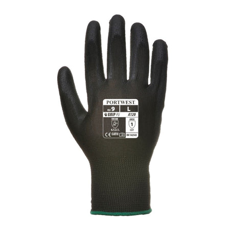 Black PU Palm Coated Glove - Size 10