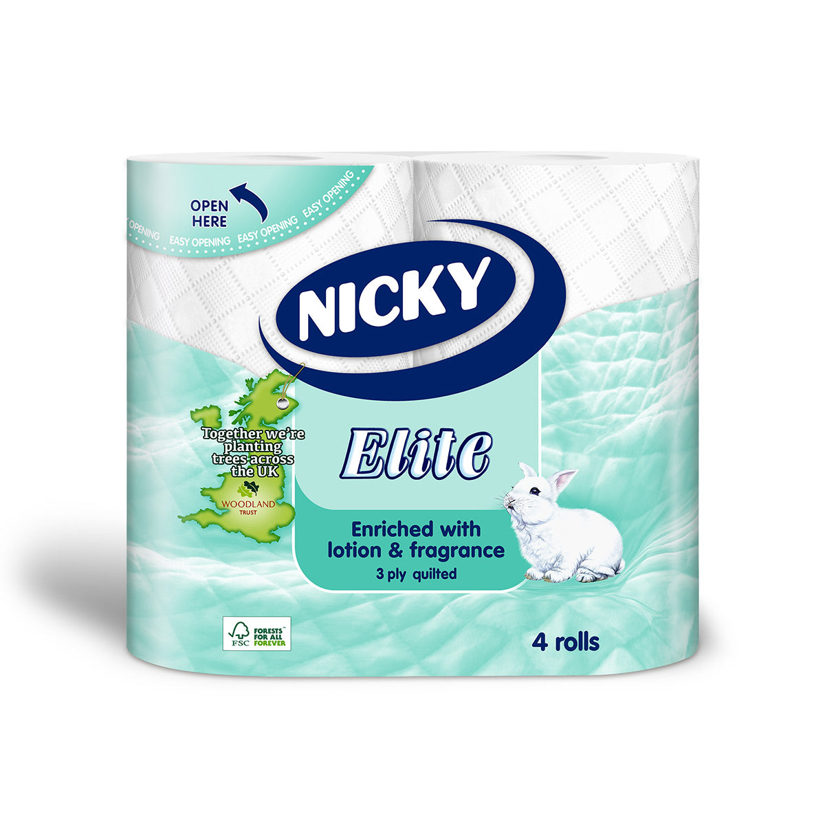 Nicky Elite Toilet Roll - 3ply - White - Pack of 32