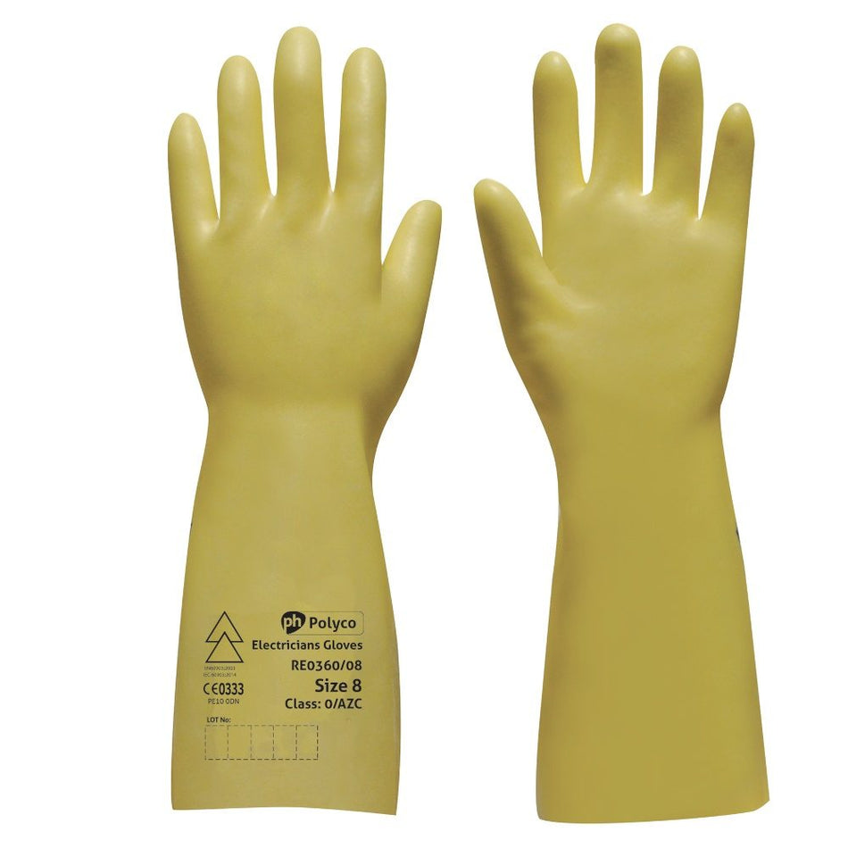 Polyco SuperGlove® Volt (36cm / Class 0) - Latex Insulating Glove - Size 8