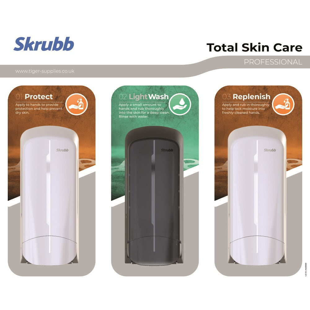 Skrubb Skin Care Centre 3 Station Board c/w 3 x 1 Litre Dispensers