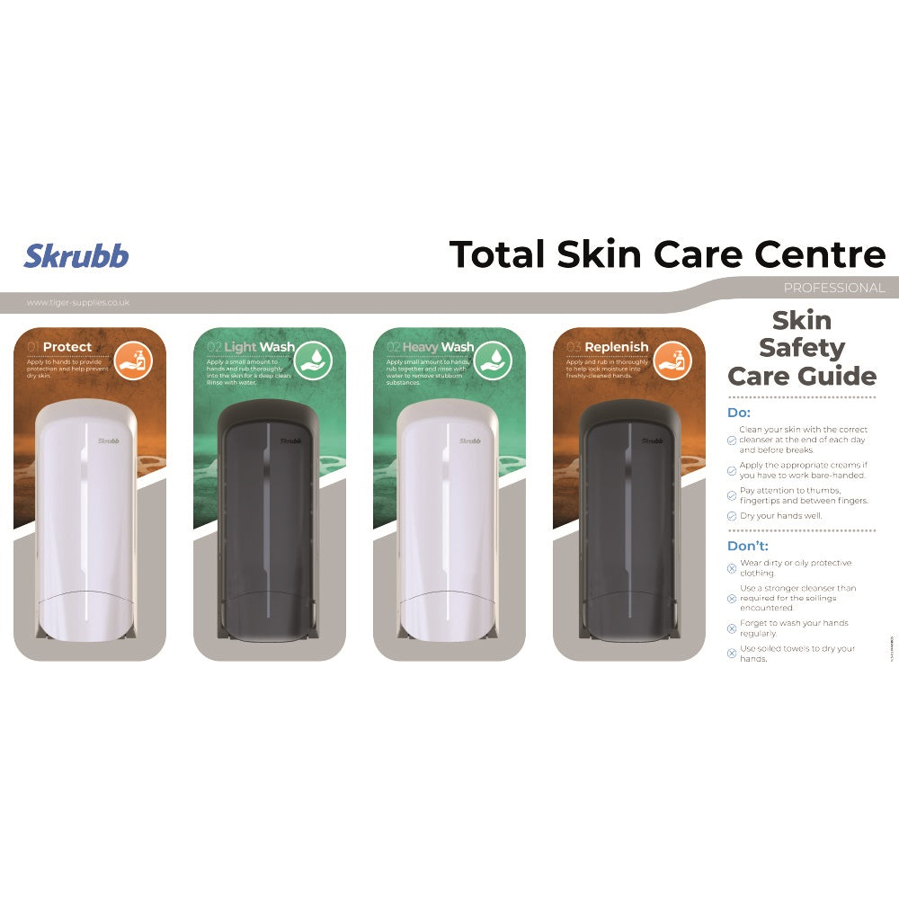 Skrubb Skin Care Centre 4 Station Board c/w 4 x 1 Litre Dispensers