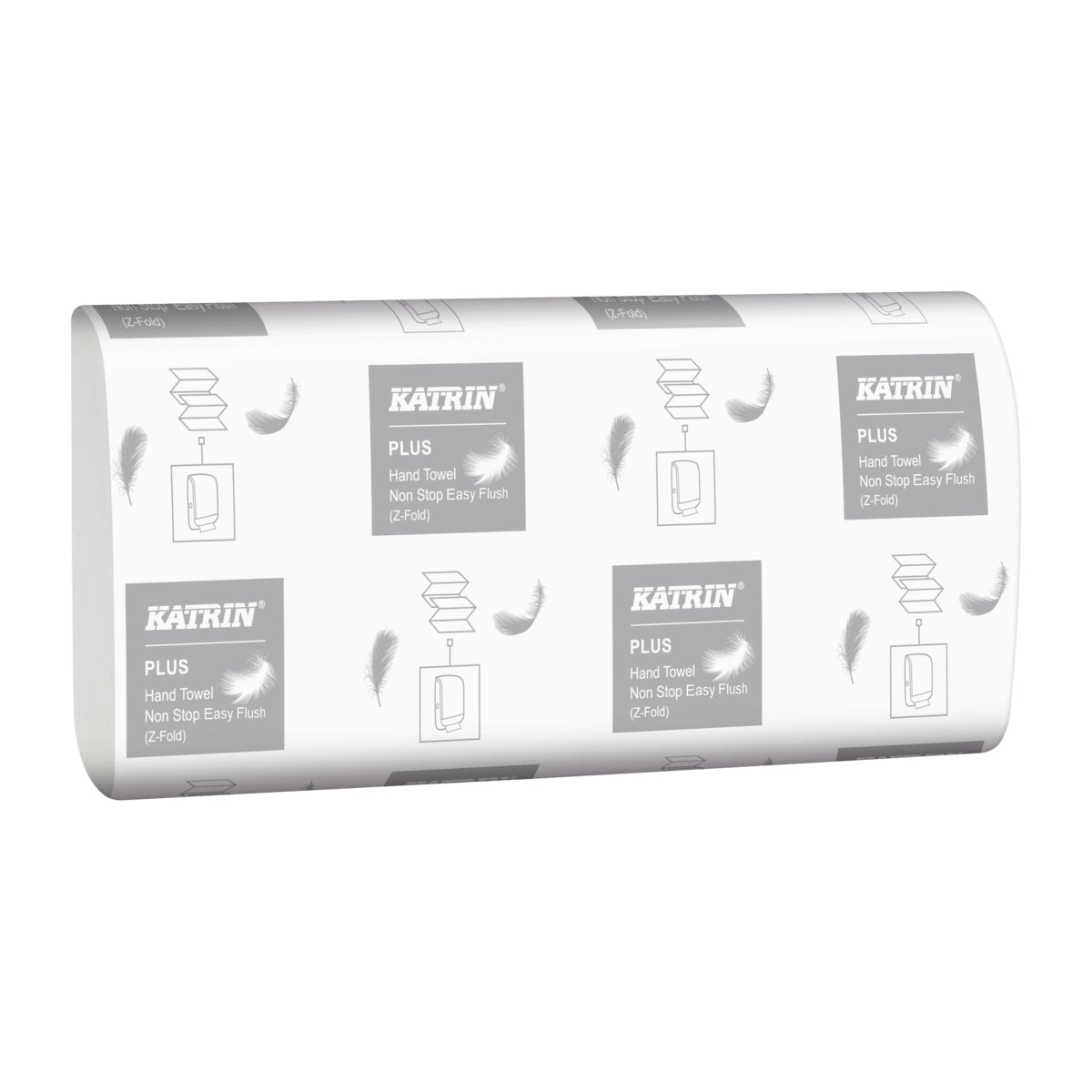 Katrin Plus 61624 M2 Z-Fold Easy Flush Hand Towel - 2 Ply - Bright White - Pack of 2,400