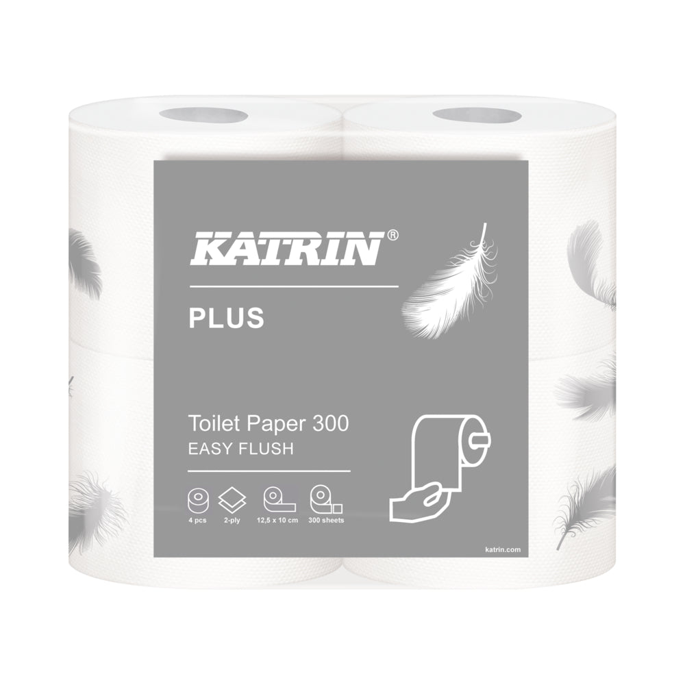 Katrin Plus 105003 Easy Flush Toilet Roll 300 - Pack of 20