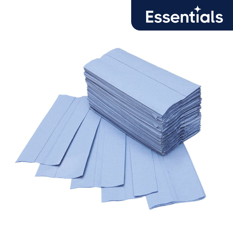 Essential C-Fold Hand Towels - Blue - Pack of 2,400 - 1 Ply