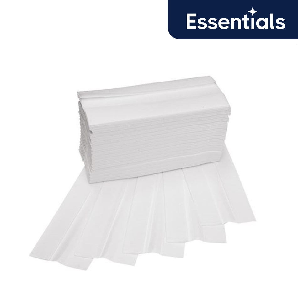 Essential C-Fold Hand Towels - White - Pack of 2,400 - 1 Ply