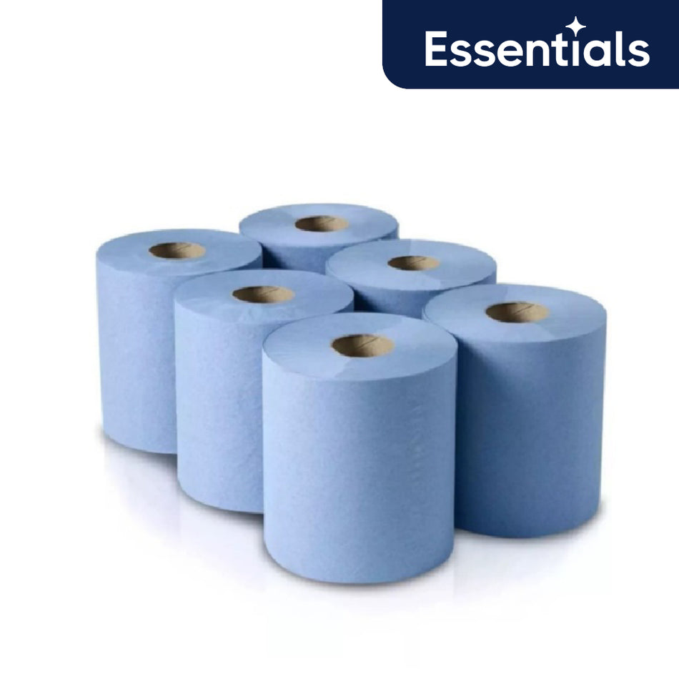 Essential Centrefeed Hand Towels - 70m – Blue – Pack of 6