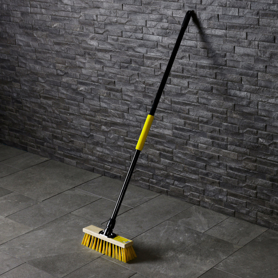 Bulldozer Dual Colour PVC Wooden Broom with Handle - 11"
