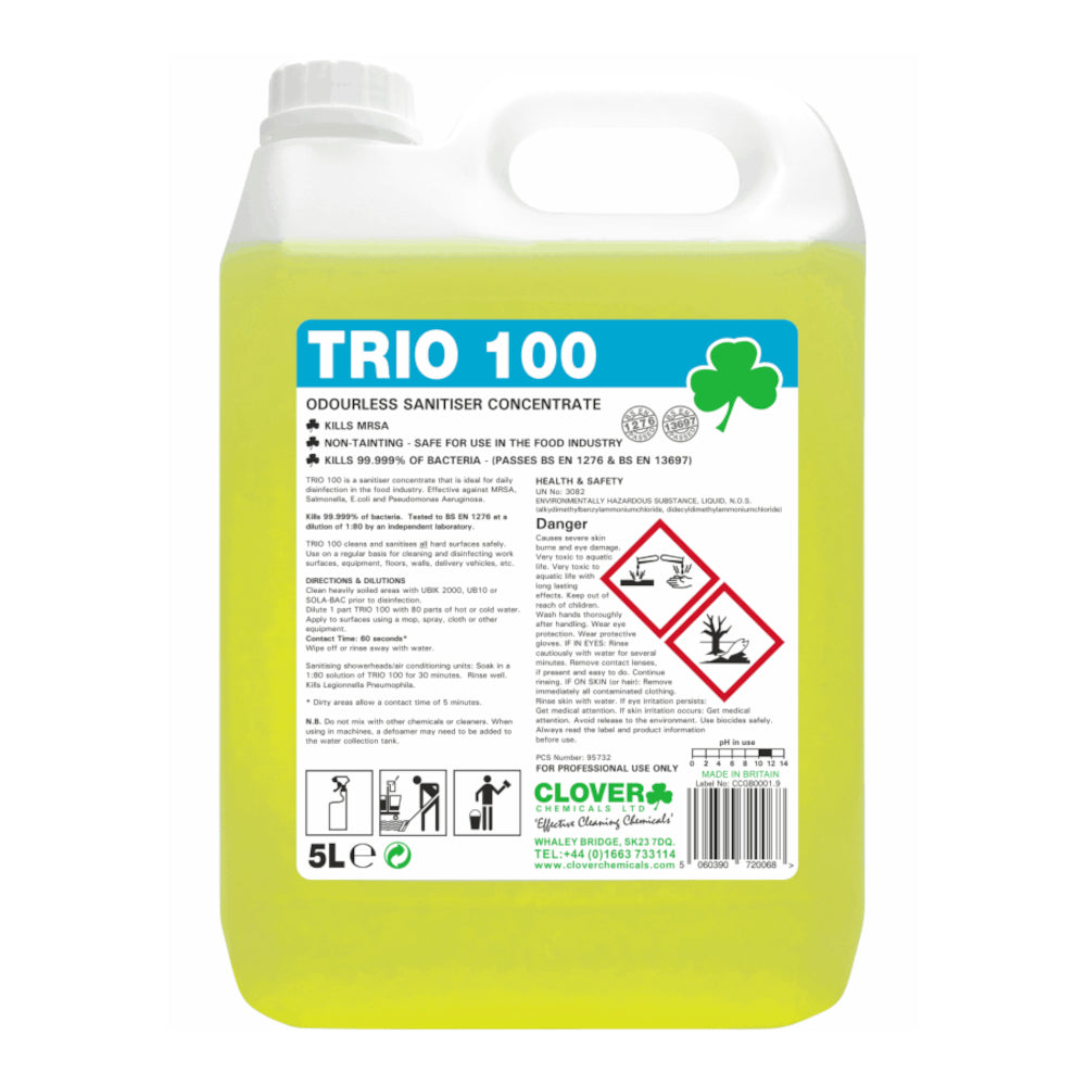 Clover Trio 100 Sanitiser Concentrate - 5 Litre