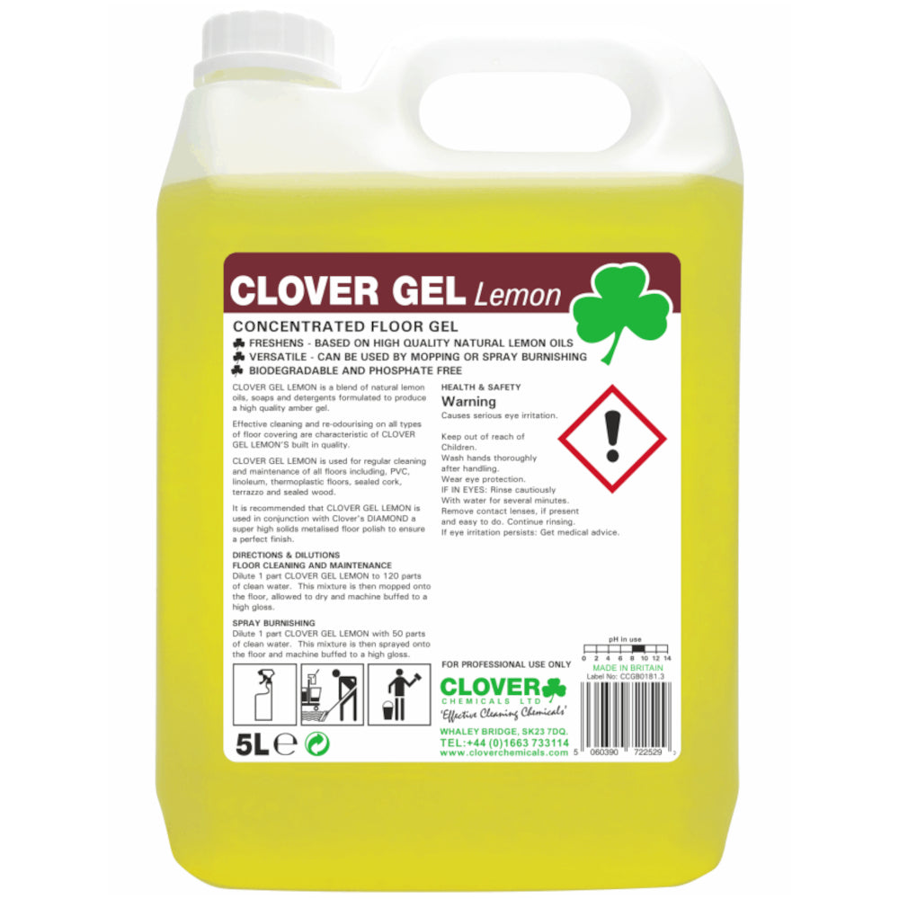 Clover Concentrated Lemon Floor Gel - 5 Litre