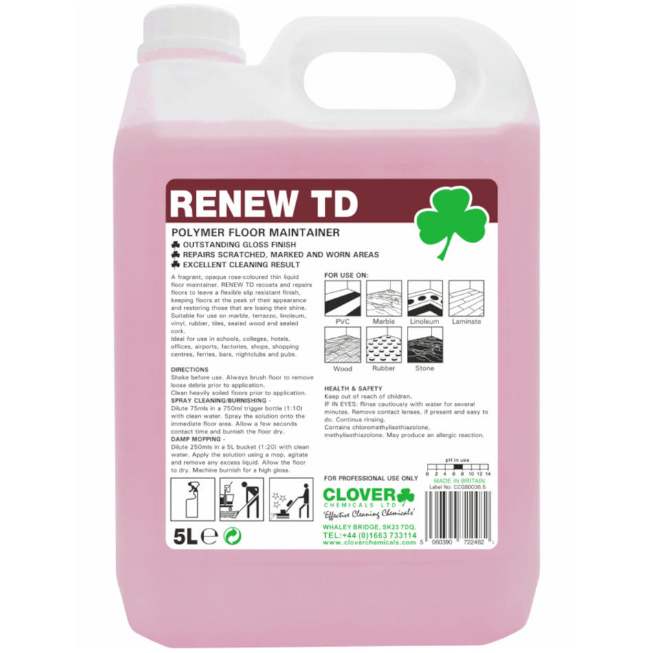 Clover Renew TD Polymer Floor Maintainer – 5 Litre
