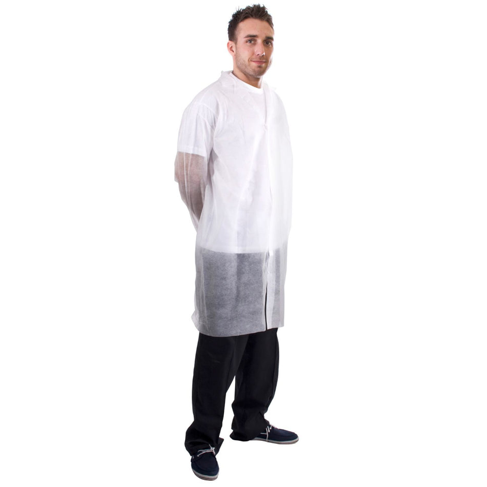 ST Disposable Lab Coats – White - (XL) – Pack of 50