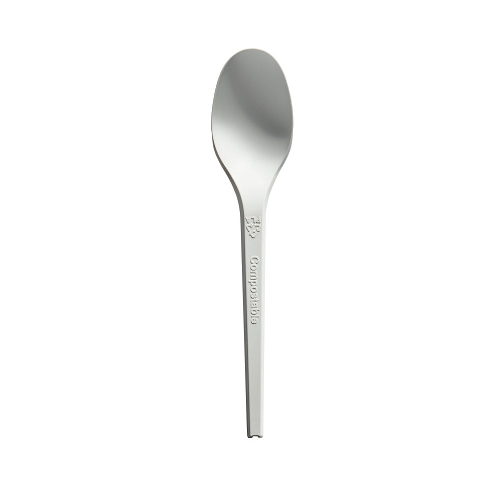 CPLA Compostable 165mm Spoon - White - Pack of 50