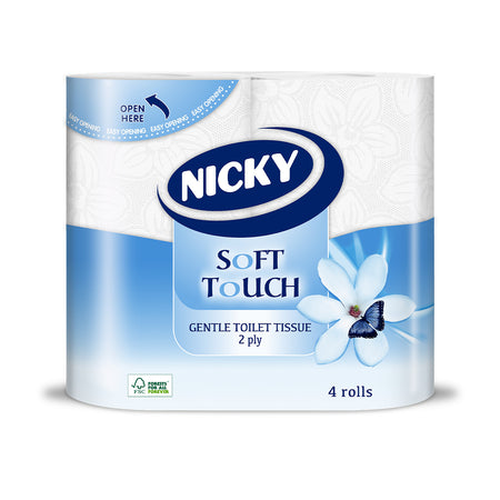 Nicky Soft Touch Toilet Roll - 2ply - White - Pack of 32